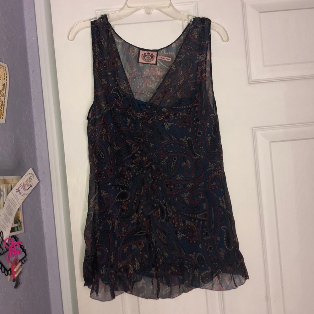 juicy couture patterned blouse size 6